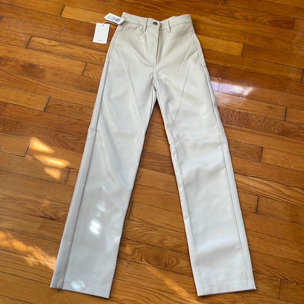 aritzia wilfred melina size 00 super high rise pants in matte pearl